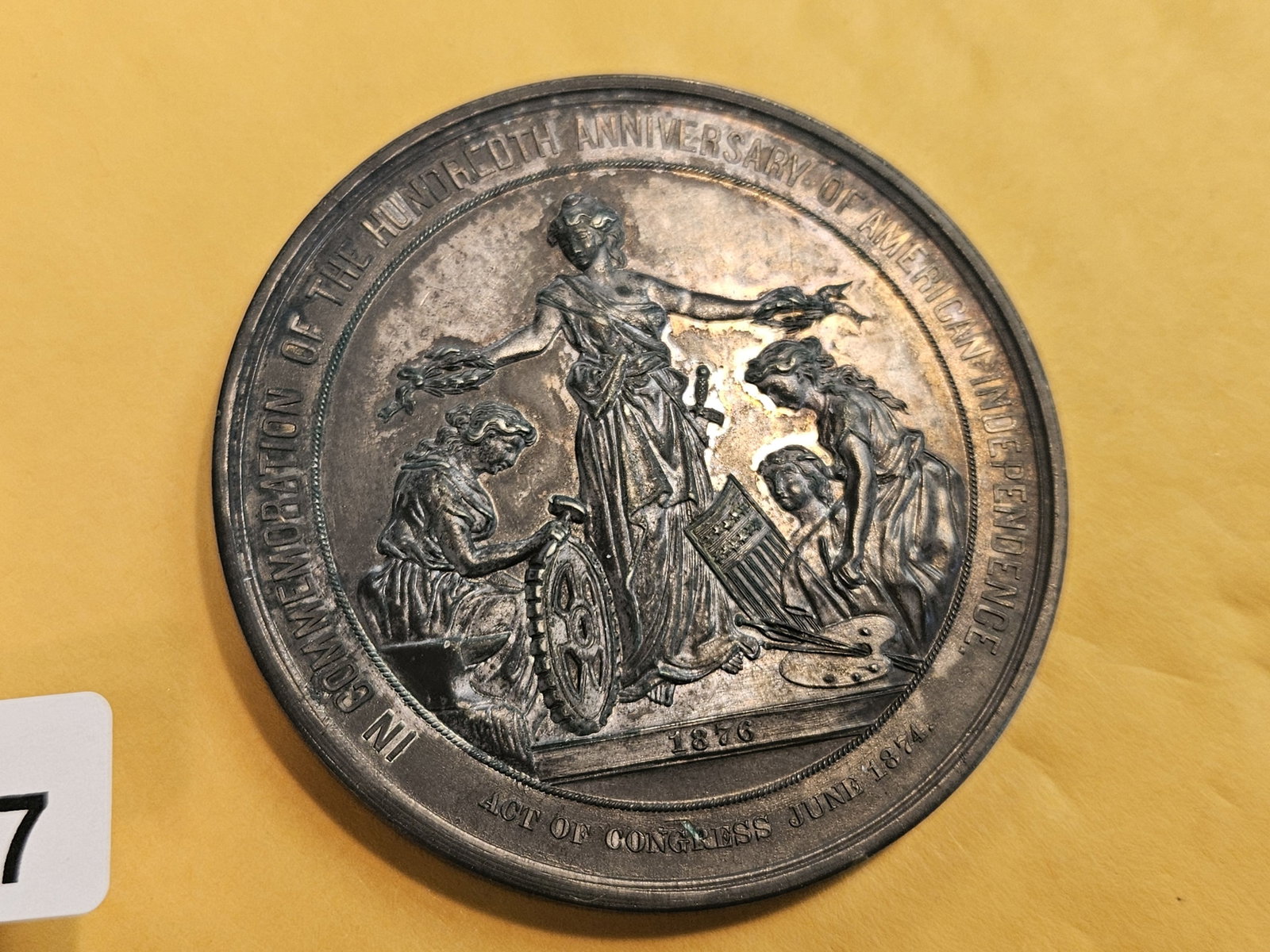 Super Interesting 1876 100th Anniversary of American Independence Medal - 5