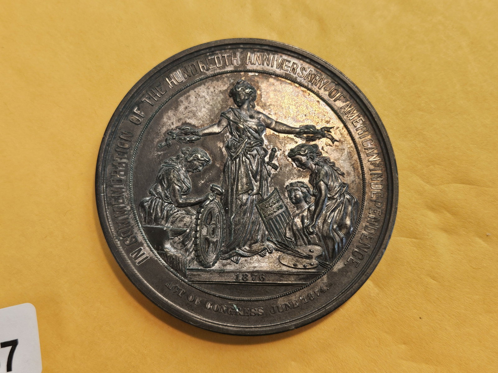 Super Interesting 1876 100th Anniversary of American Independence Medal - 6