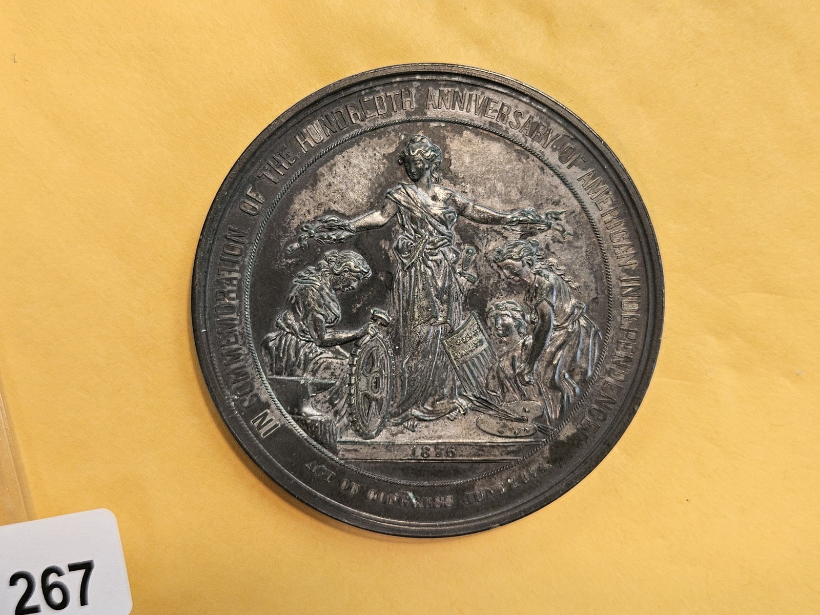 Super Interesting 1876 100th Anniversary of American Independence Medal - 7