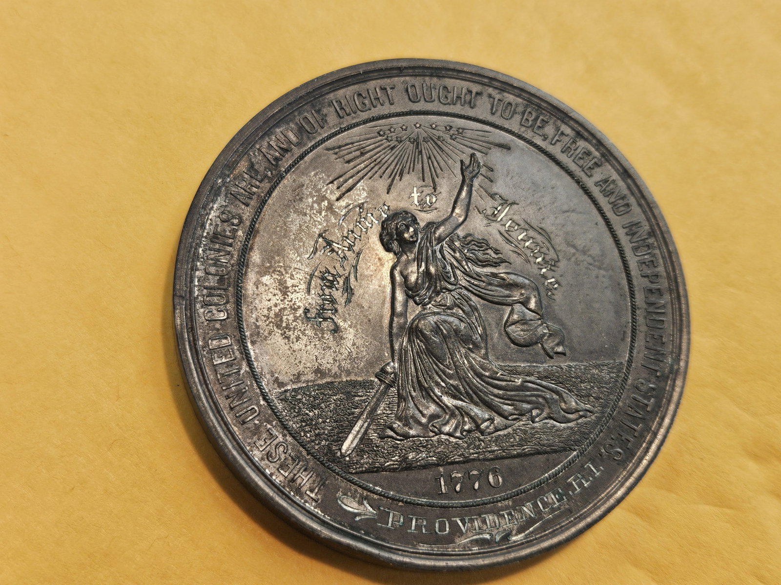 Super Interesting 1876 100th Anniversary of American Independence Medal - 9