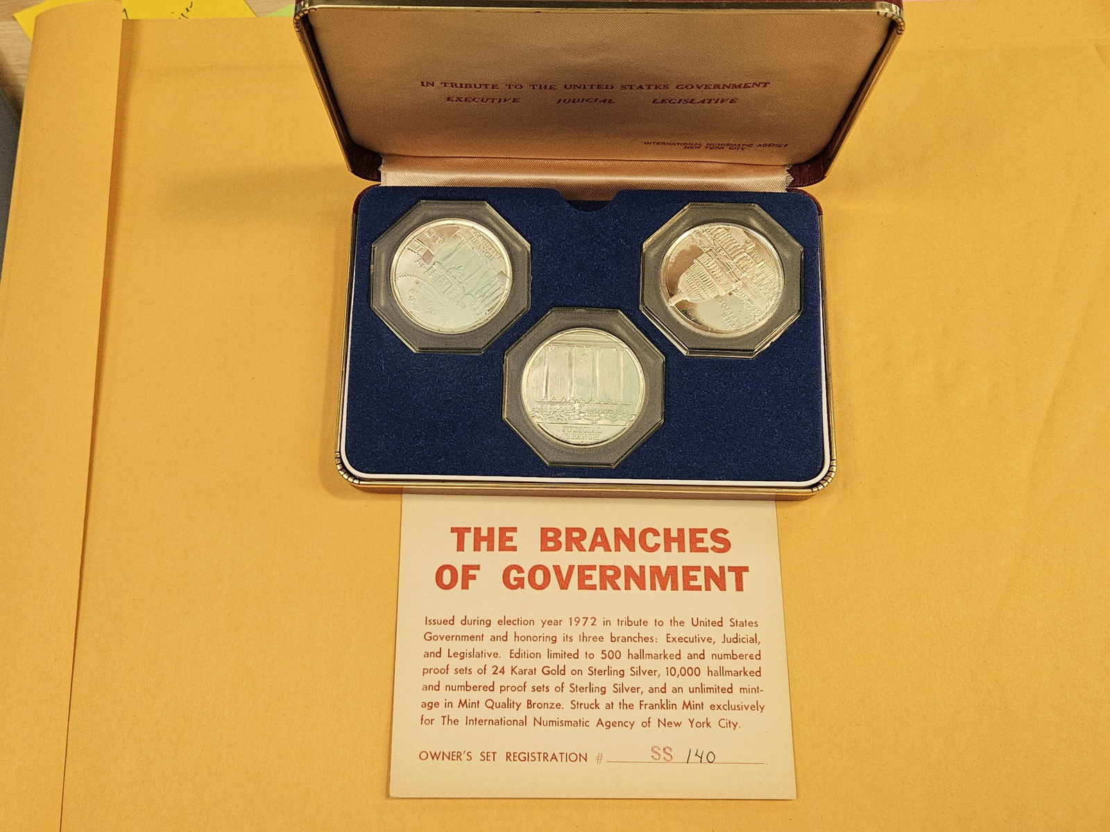 The Branches of Government Sterling Silver 3-medal set - 2