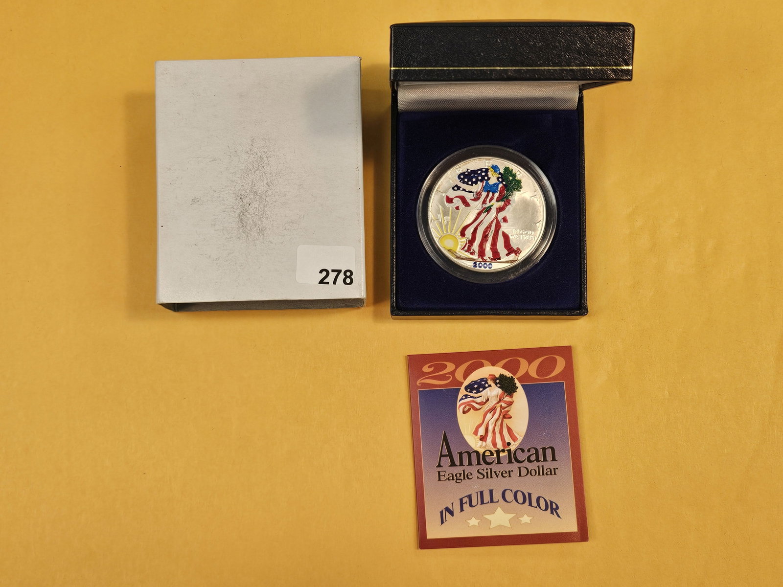 Colorized 2000 American Silver Eagle: In display box