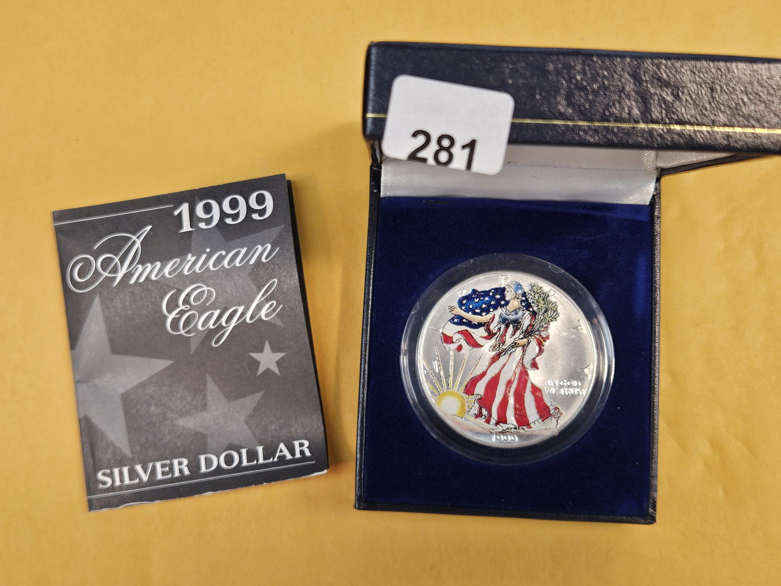 Colorized 1999 American Silver Eagle: In display box
