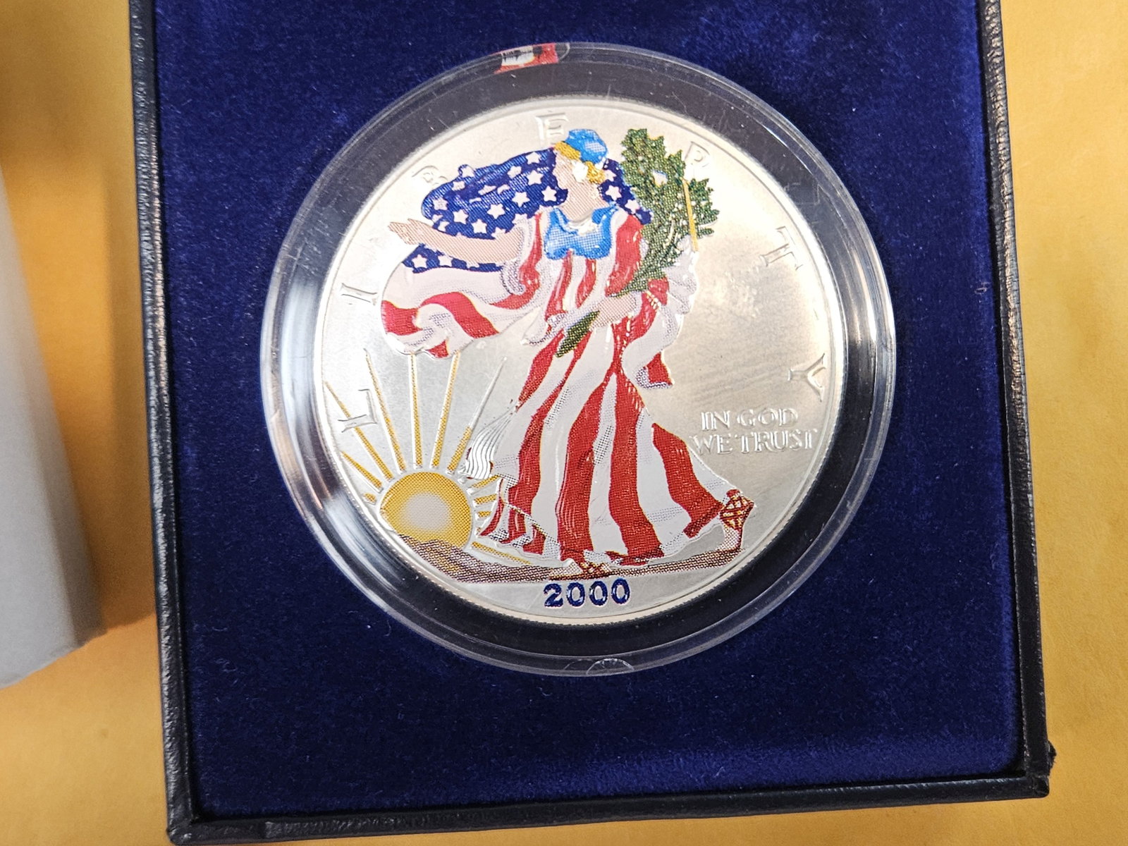 Colorized 2000 American Silver Eagle: In display box