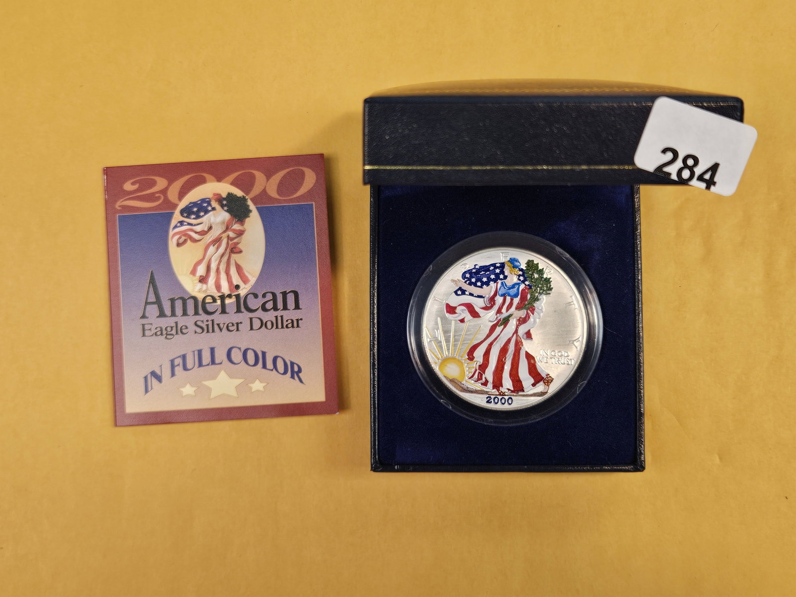 Colorized 2000 American Silver Eagle: In display box