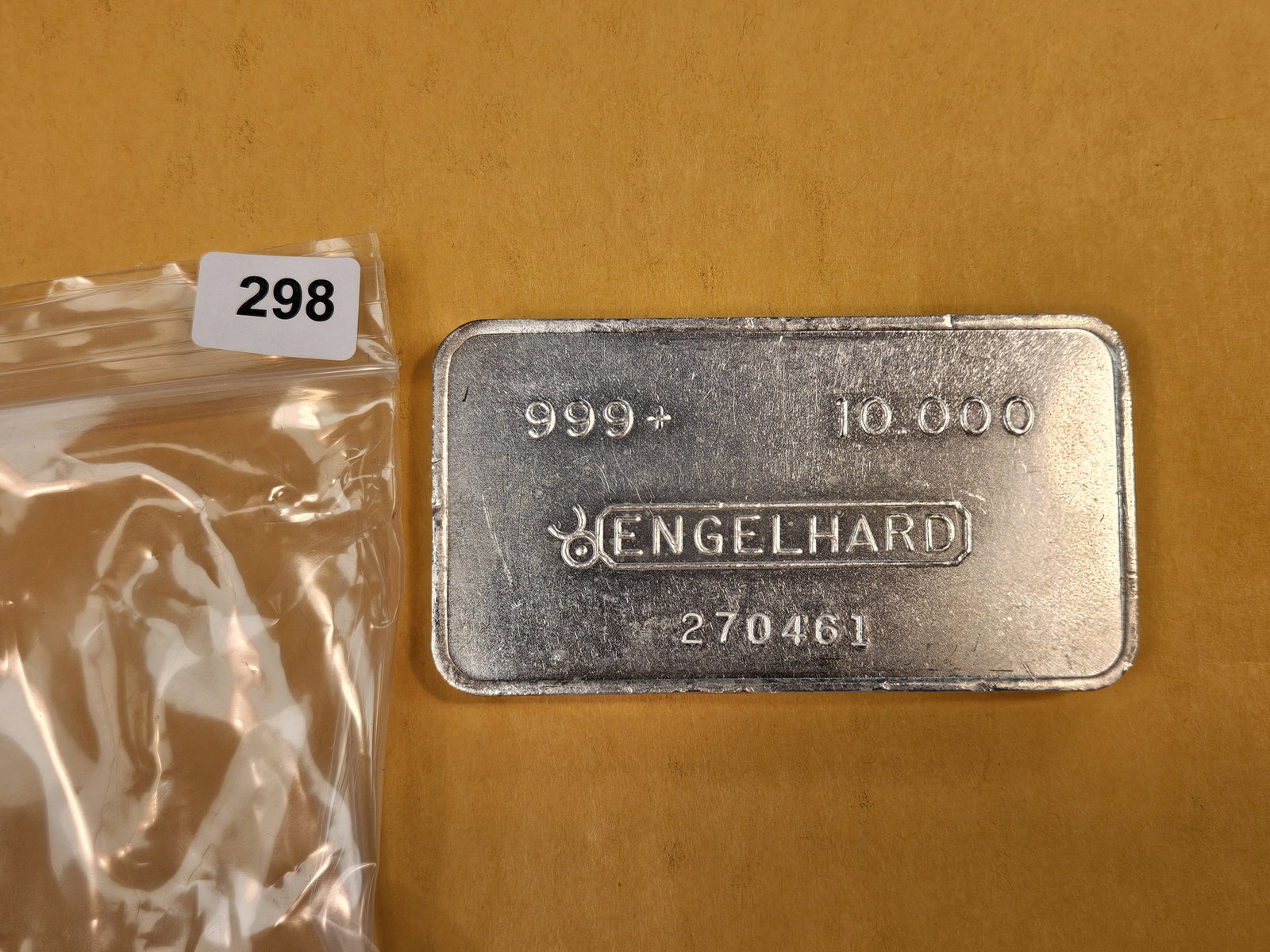 ENGLEHARD!: TEN Troy ounce .999 fine silver bar