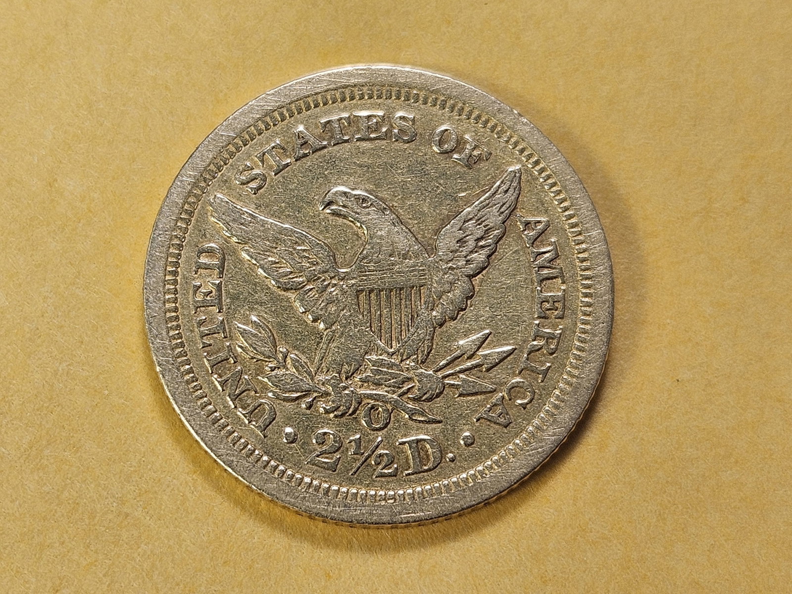 GOLD! Bright 1843-O Liberty Head $2.5 Dollar Gold - 4