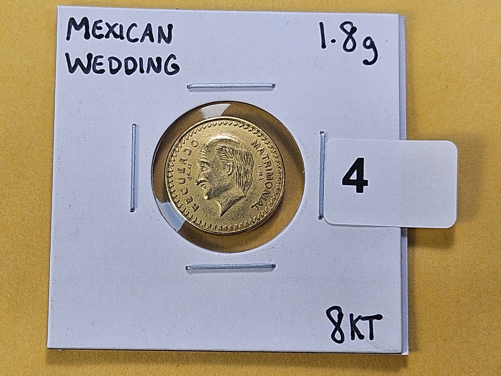 GOLD! Undated Gold Mexican Wedding Coin - 2