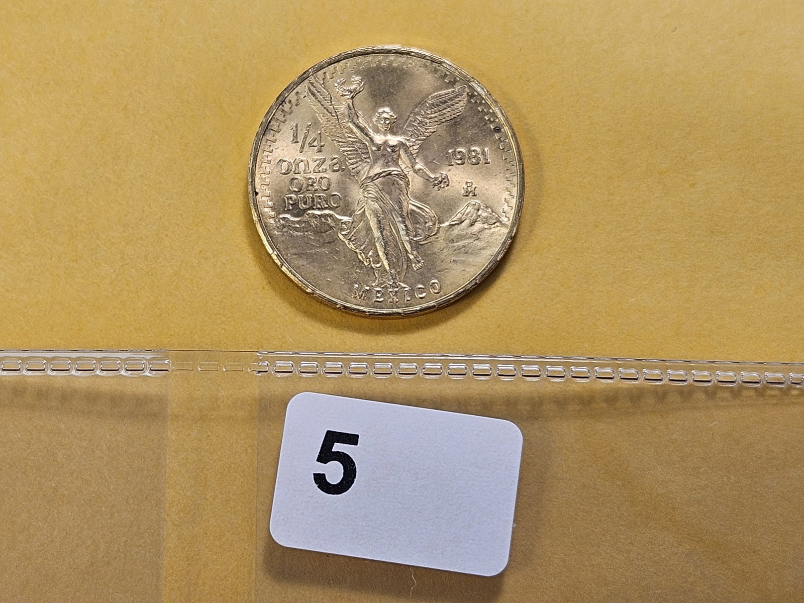 GOLD! GEM Brilliant Uncirculated 1981-Mo Mexico 1/4 Libertad - 2