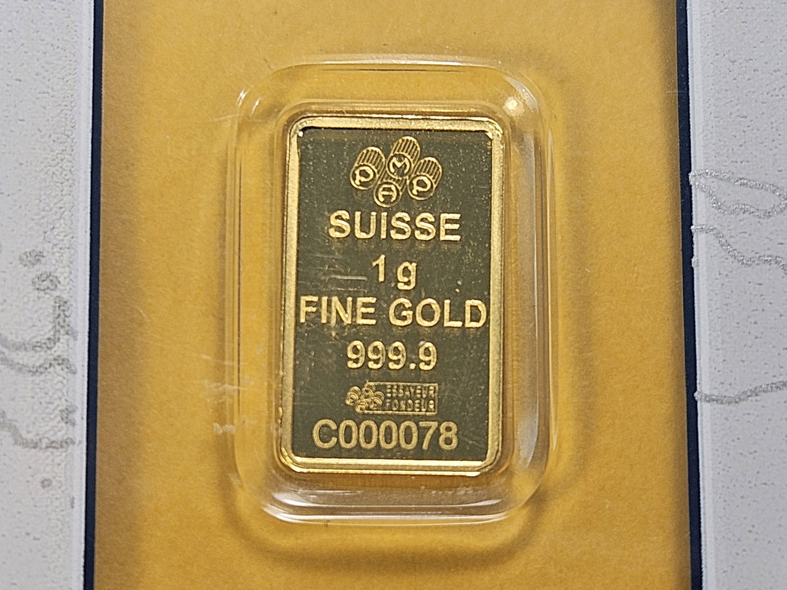 GOLD! PAMP Suisse 1 Gram .999 Fine Gold Bar - 4