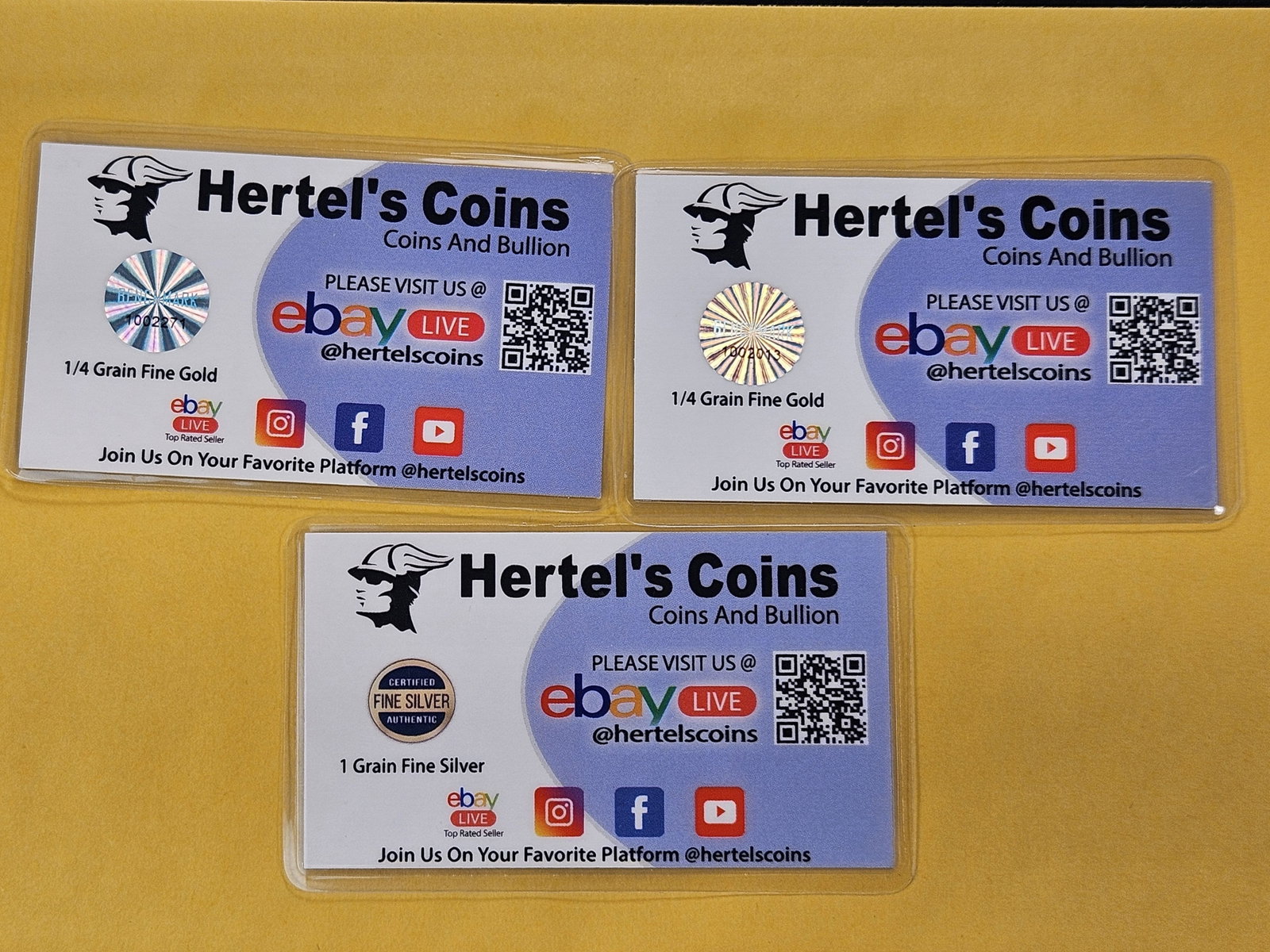 GOLD and SILVER! Three .999 Fine Bars - 5