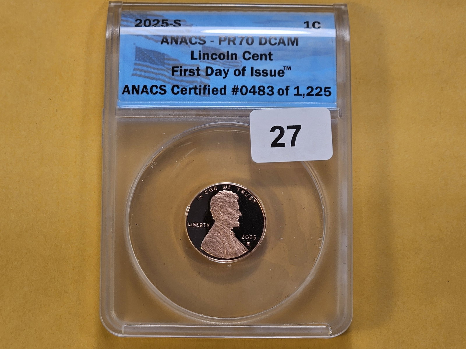 PERFECT! ANACS 2025-S Lincoln Penny in Proof 70 Deep Cameo - 2