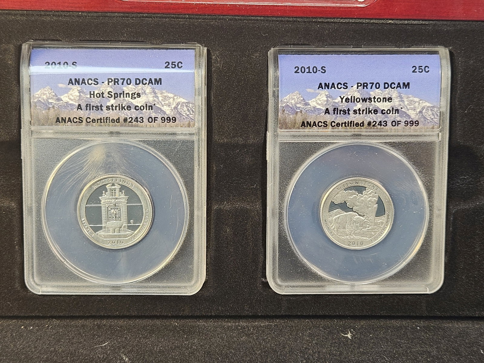 PERFECT! Five ANACS 2010-S Washington Quarters in Proof 70 Deep Cameo - 3