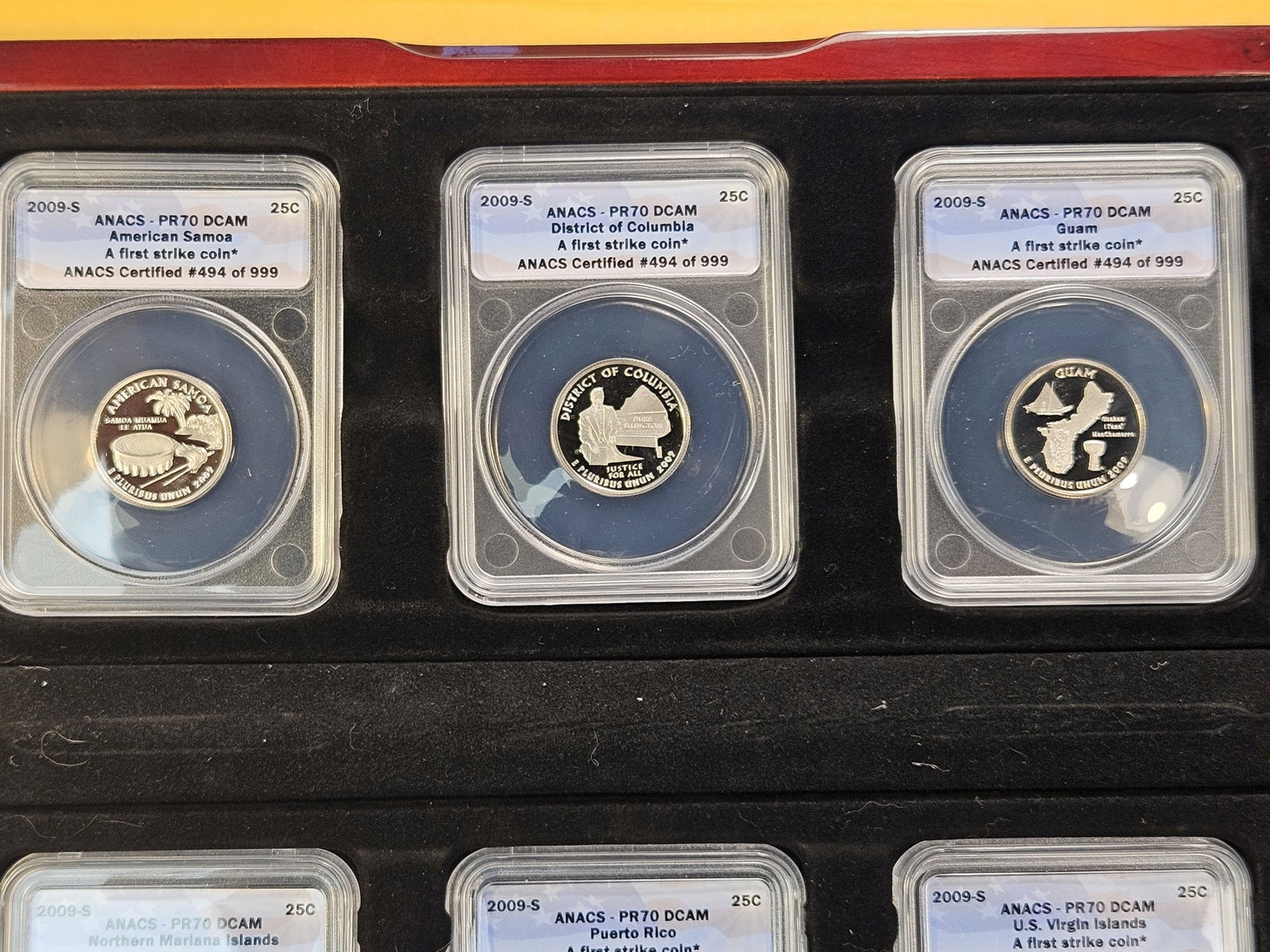 PERFECT! Six ANACS 2010-S Washington Quarters in Proof 70 Deep Cameo - 4