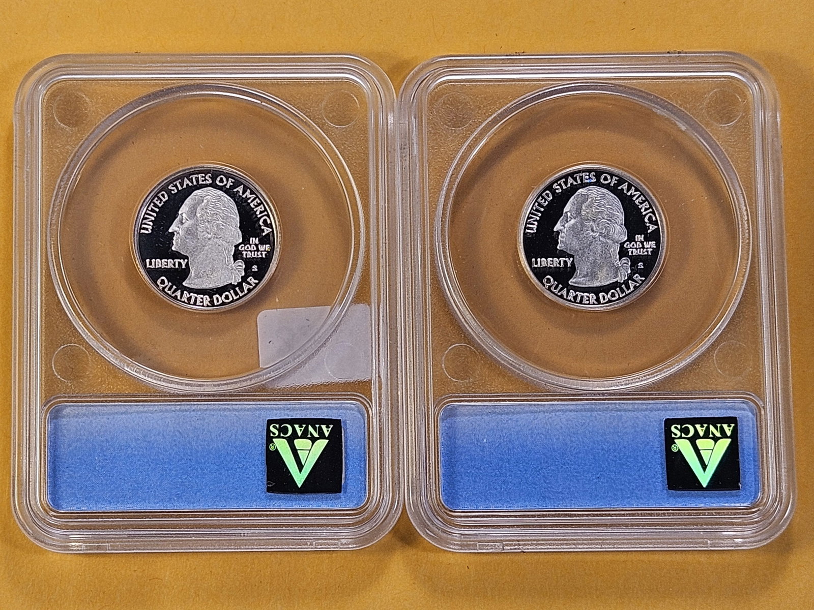 PERFECT! Two ANACS 2009-S Washington Silver Quarters in Proof 70 Deep Cameo - 4