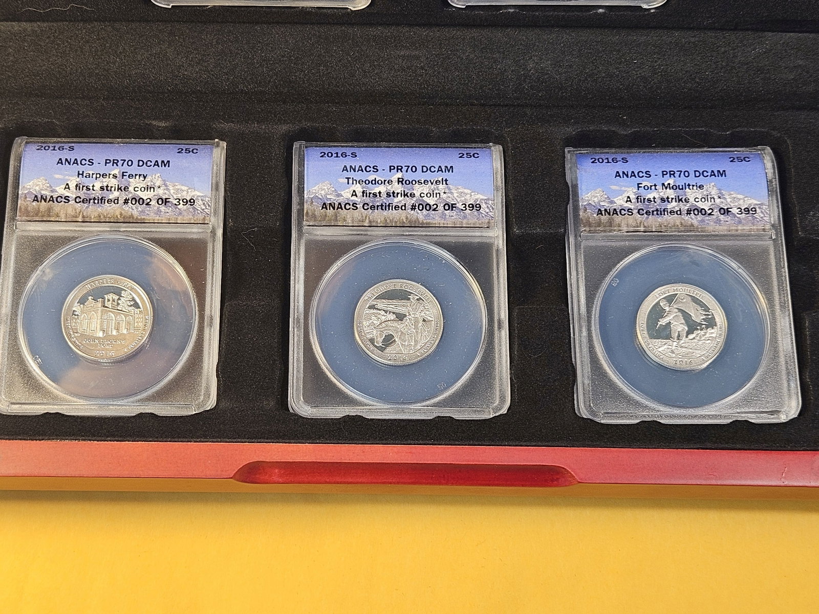 PERFECT! Five ANACS 2010-S Washington Quarters in Proof 70 Deep Cameo - 3