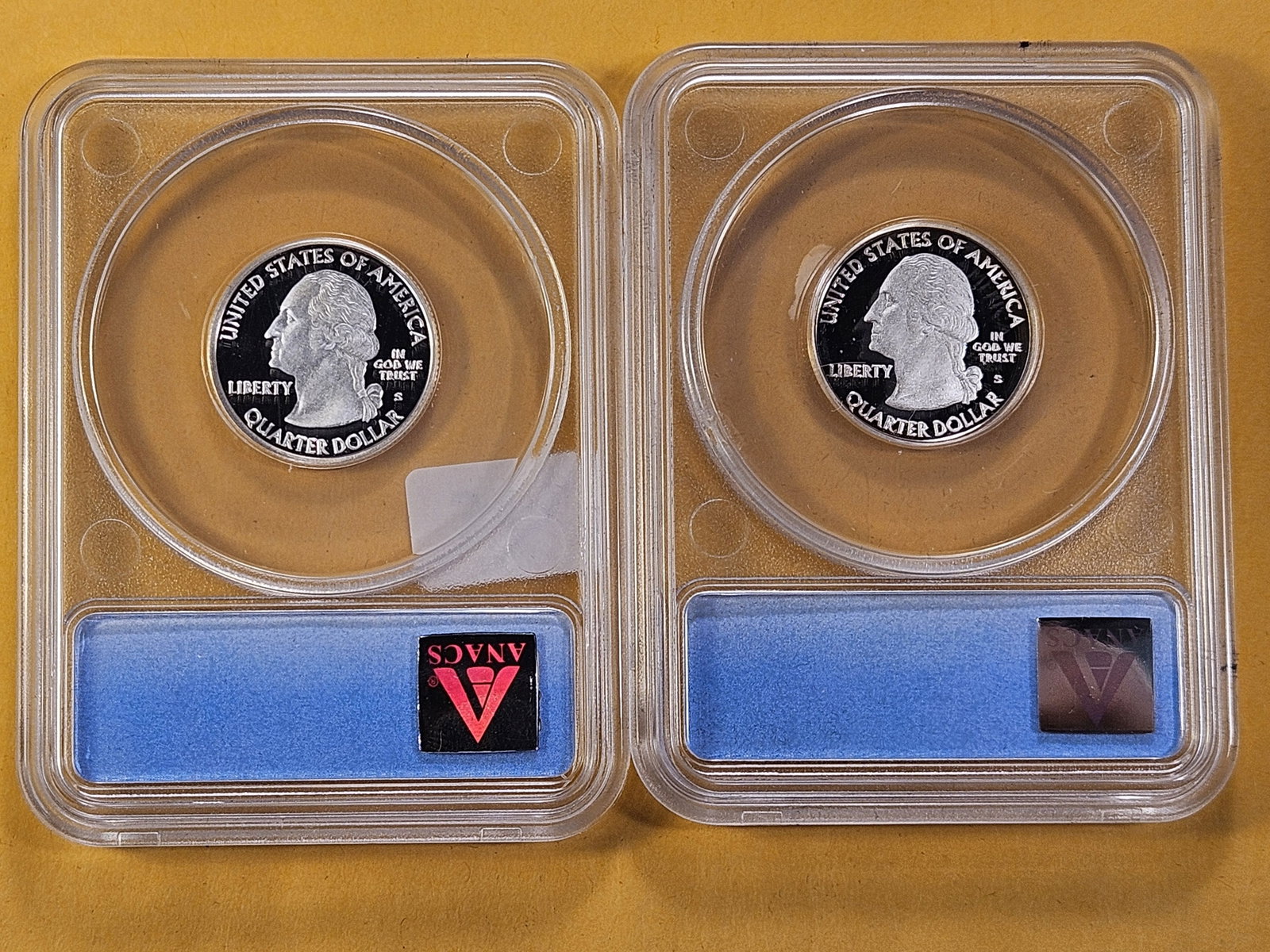 PERFECT! Two ANACS 2009-S Washington Silver Quarters in Proof 70 Deep Cameo - 4