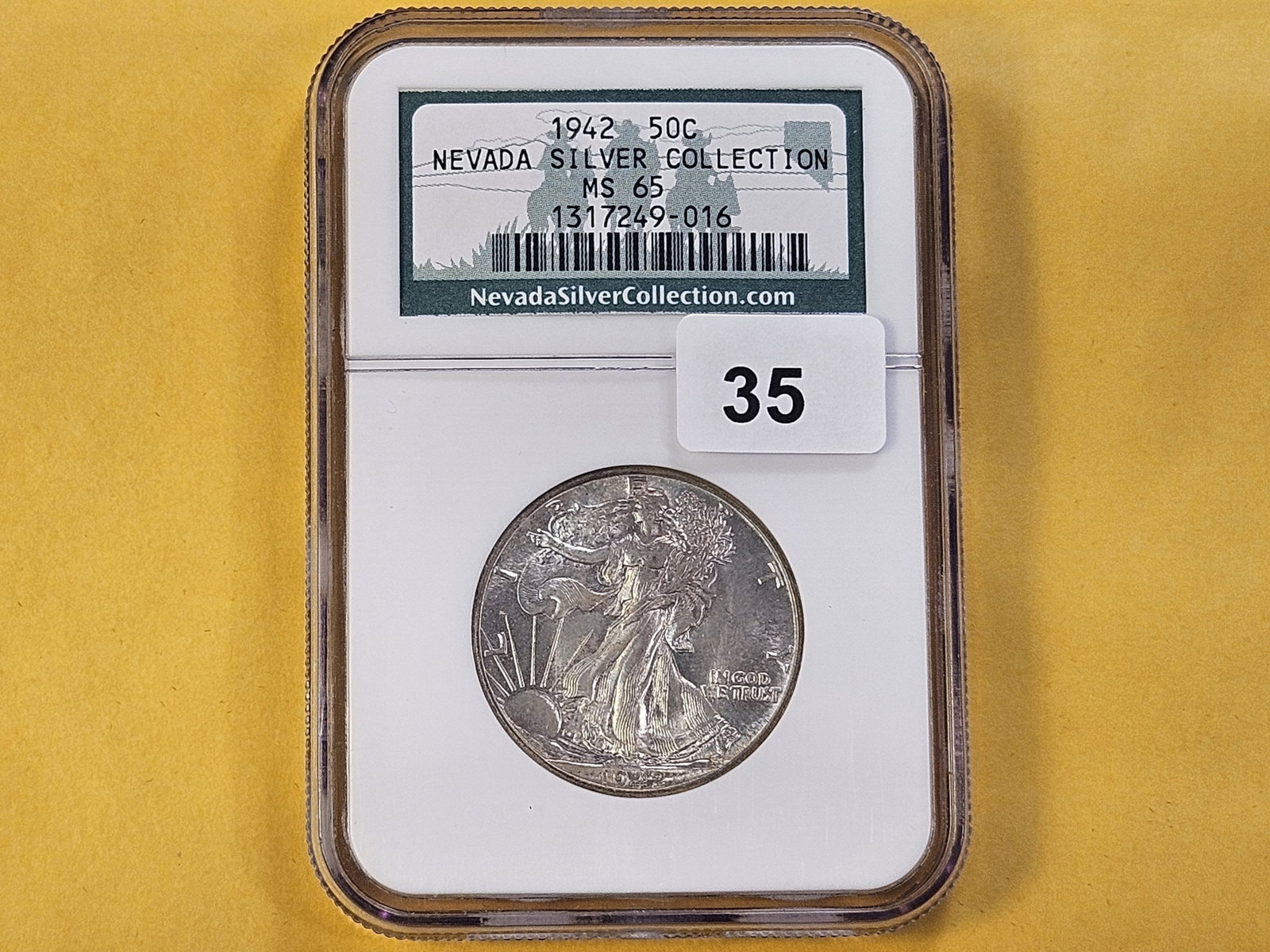 GEM! NGC 1942 Walking Liberty Silver Half Dollar in Mint State 65 - 2