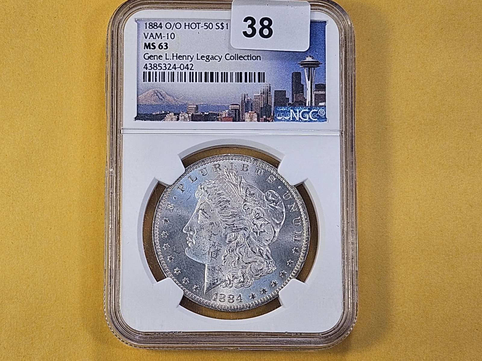 VARIETY! 1884-O/O Morgan Silver Dollar in Mint State 63 - 2