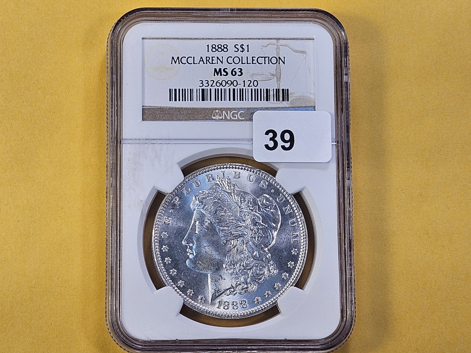 NGC 1888 Morgan Silver Dollar in Mint State 63 - 2
