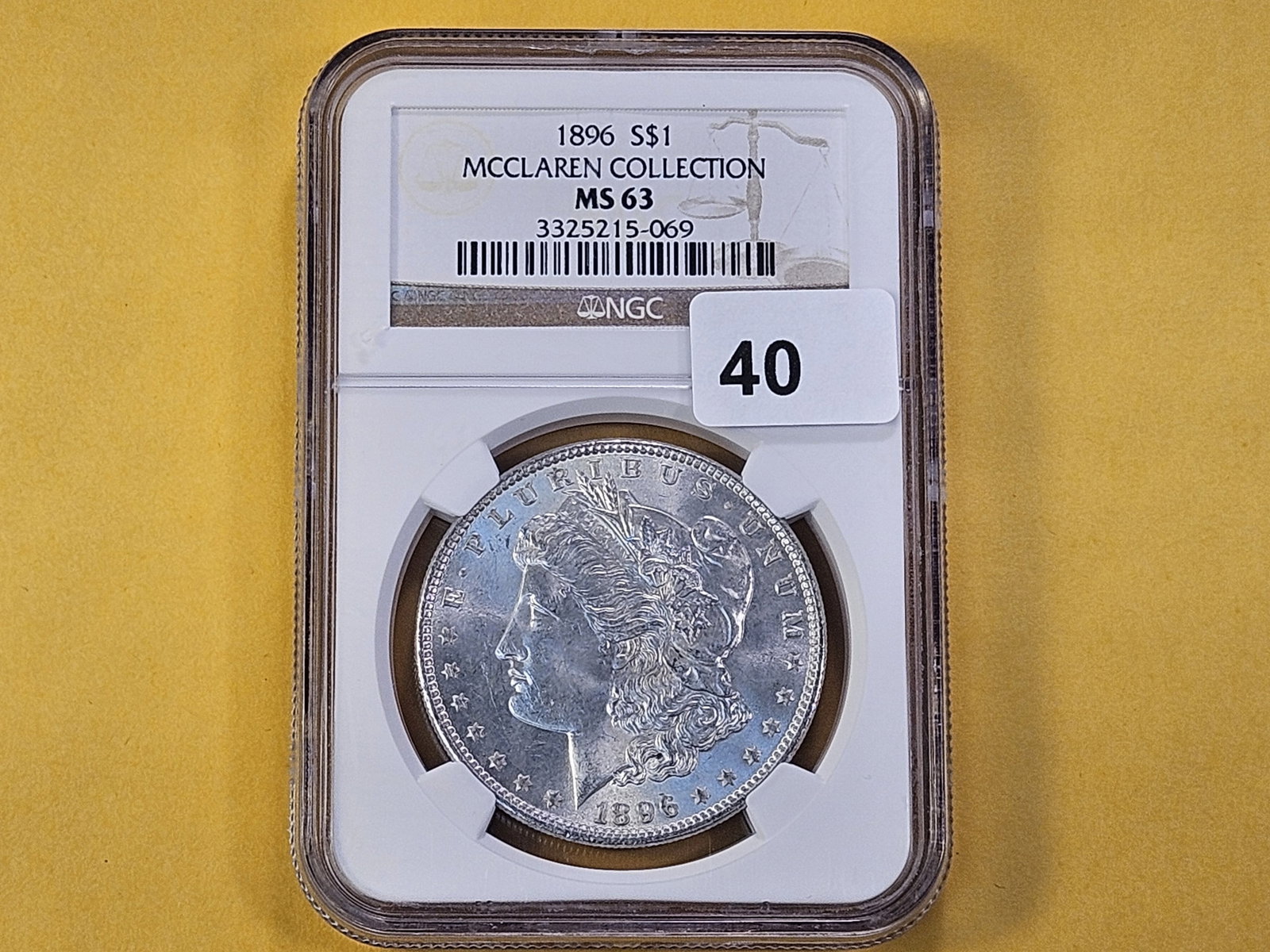 NGC 1896 Morgan Silver Dollar in Mint State 63 - 2