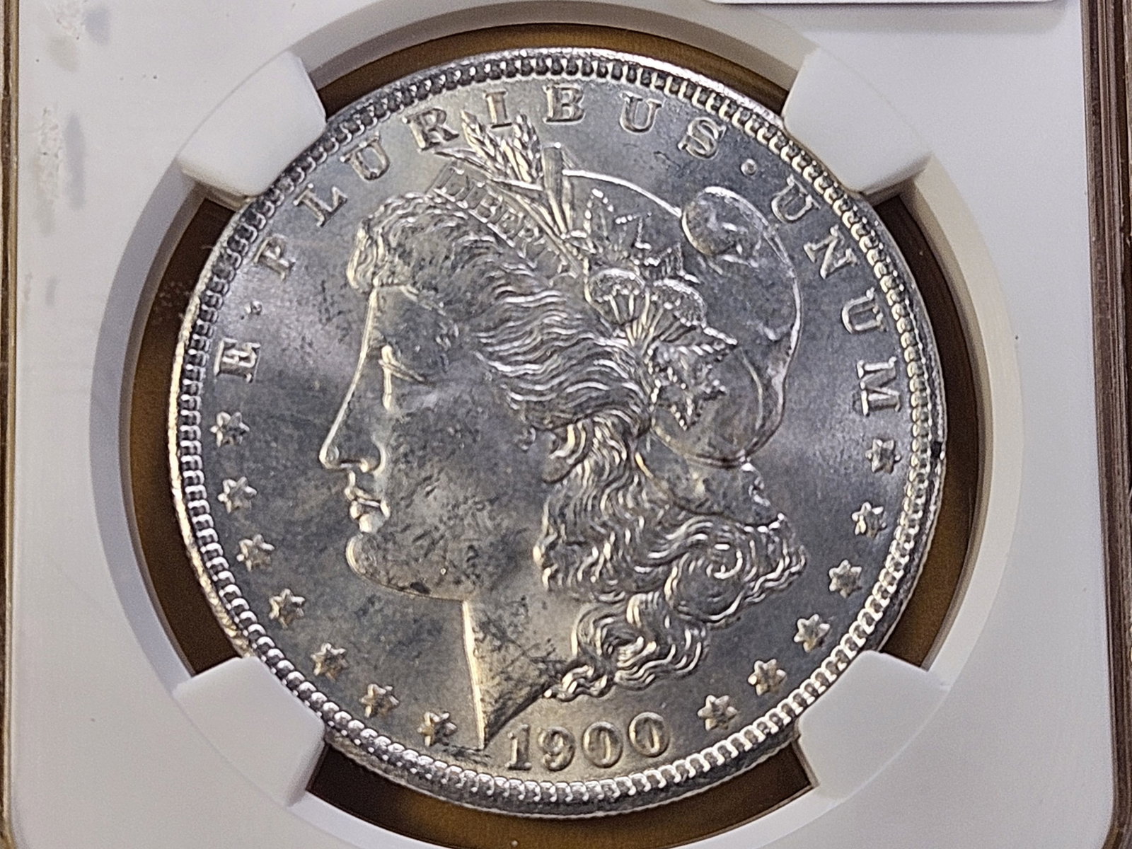 NGC 1900 Morgan Silver Dollar in Mint State 63: Choice Brilliant Uncirculated! From the Mcclaren Collection