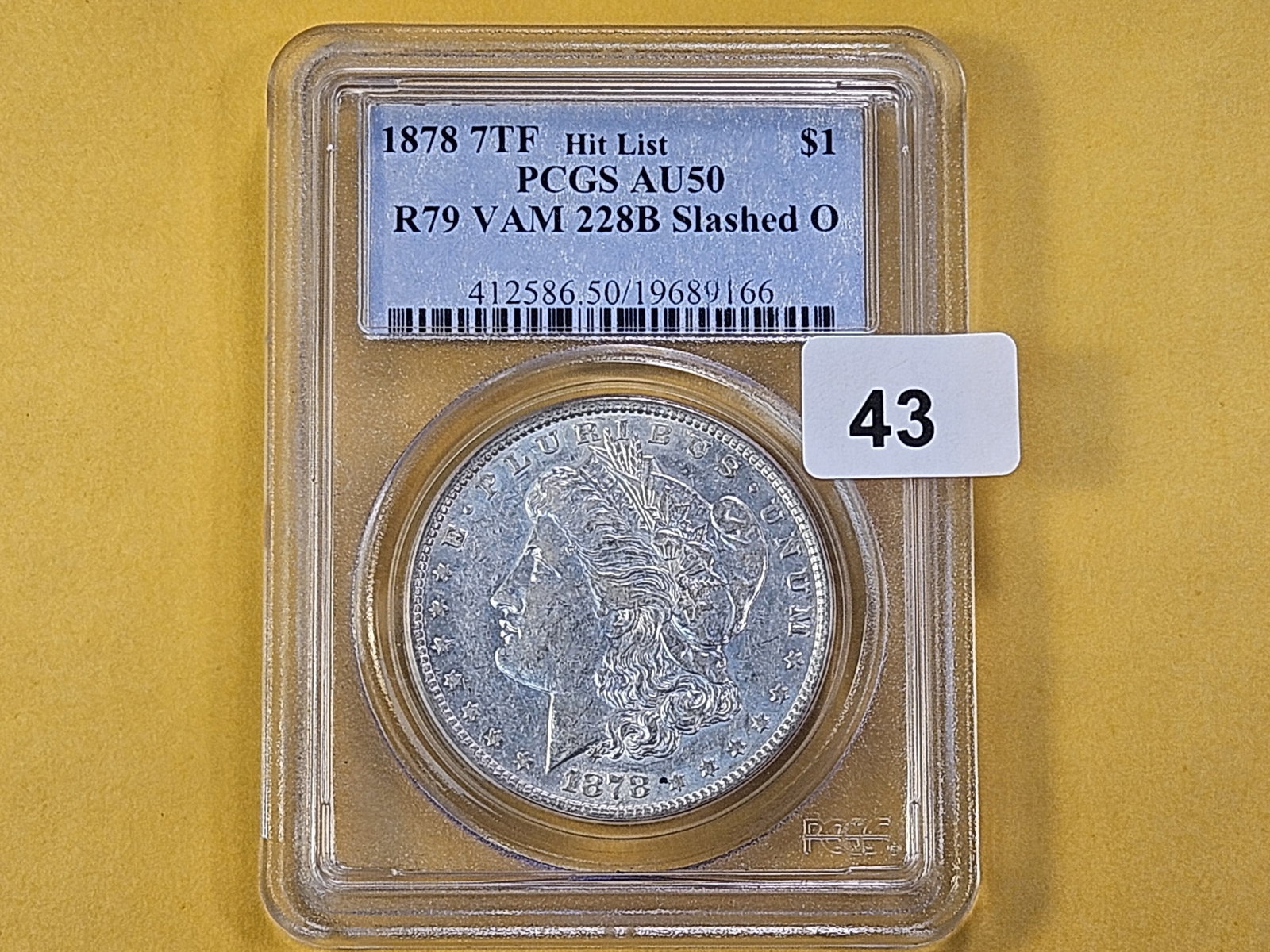VARIETY! 1878 7tf Morgan Silver Dollar in About Uncirculated 58 - 2