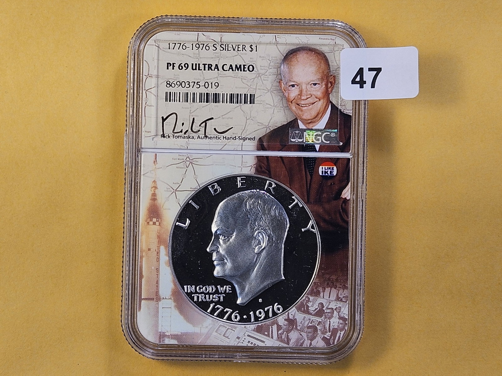 NGC 1976-S Eisenhower Silver Dollar in Proof 69 Ultra Cameo - 2