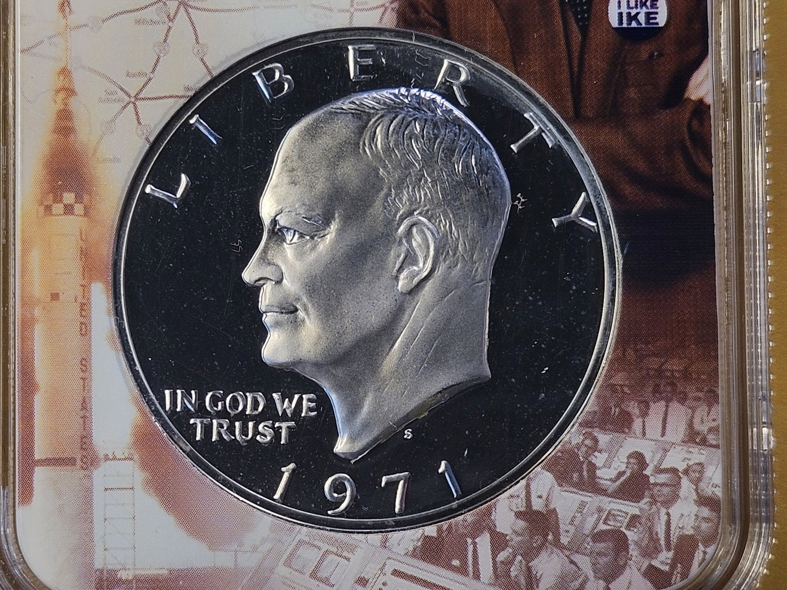 NGC 1971-S Eisenhower Silver Dollar in Proof 69 Ultra Cameo: Almost Perfect!
