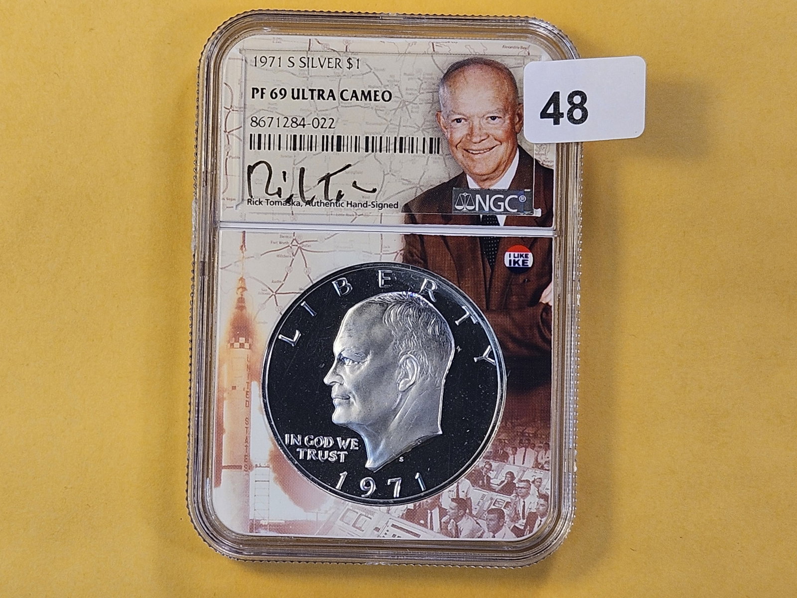 NGC 1971-S Eisenhower Silver Dollar in Proof 69 Ultra Cameo - 2