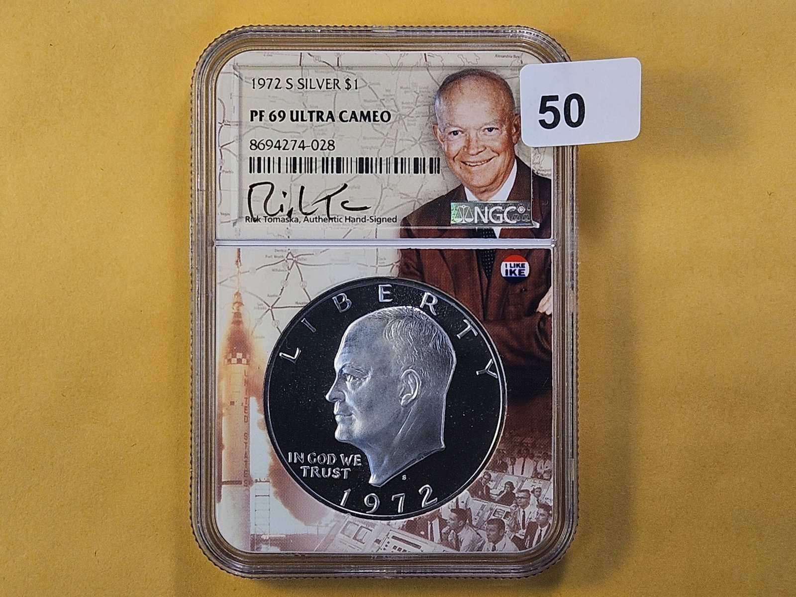 NGC 1972-S Eisenhower Silver Dollar in Proof 69 Ultra Cameo - 2