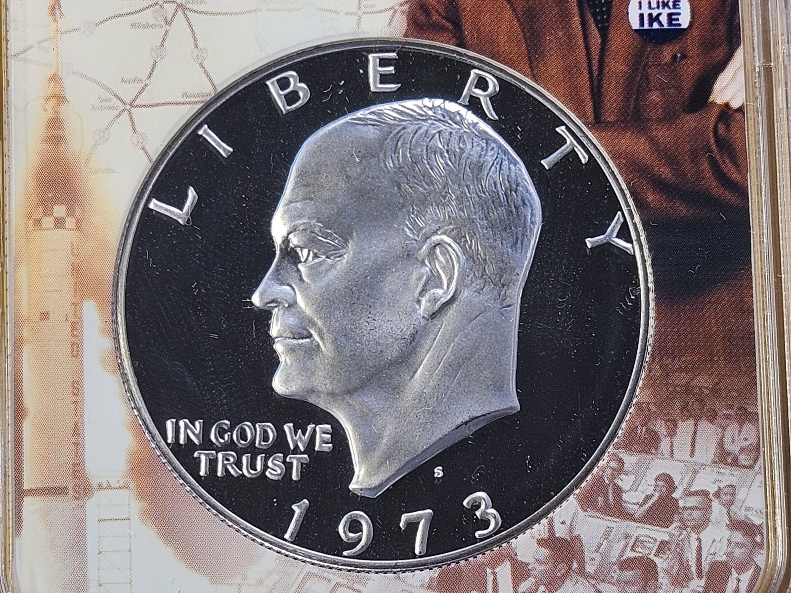 NGC 1973-S Eisenhower Silver Dollar in Proof 69 Ultra Cameo: Almost Perfect!