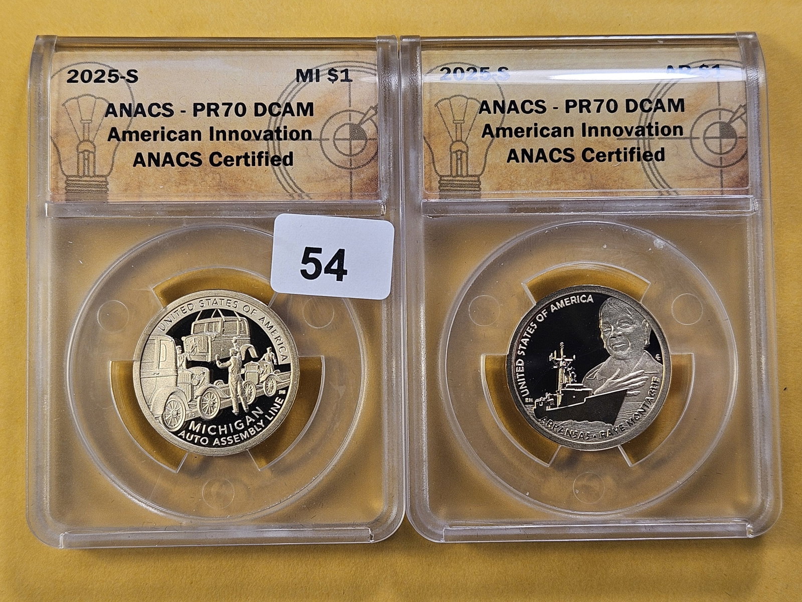 PERFECT! Two ANACS 2025-S Innovation Dollars in Proof 70 Deep Cameo (1 of 4)