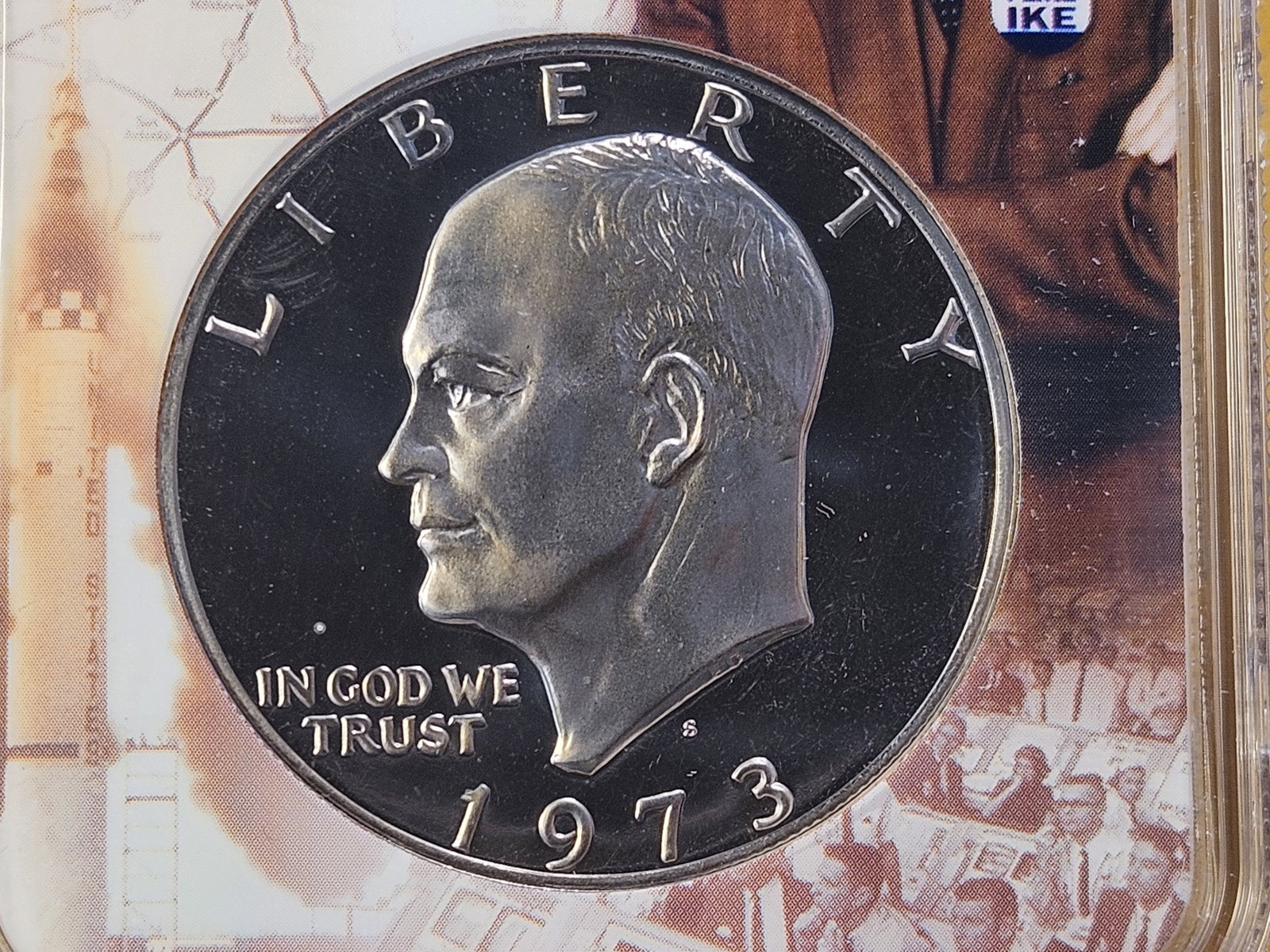 NGC 1973-S Eisenhower Silver Dollar in Proof 69 Ultra Cameo: Super Gemmy! Almost Perfect!