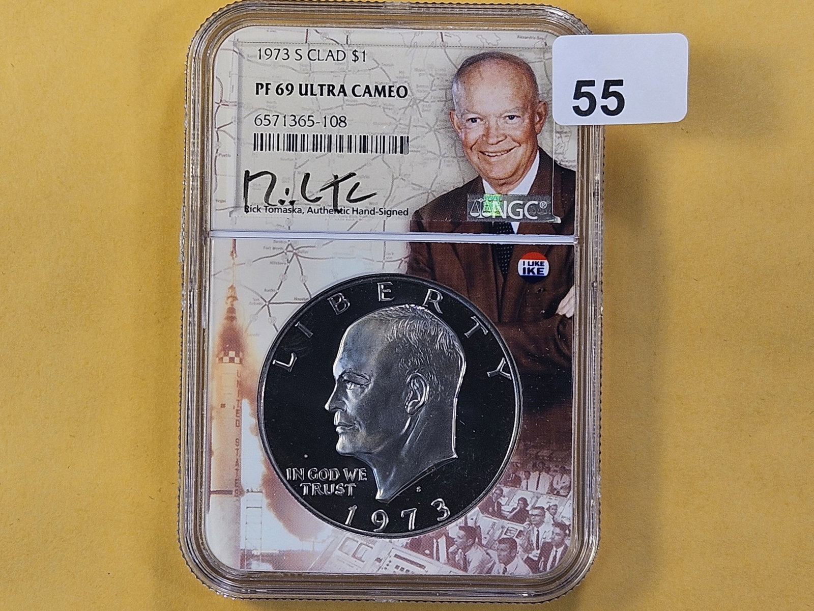NGC 1973-S Eisenhower Silver Dollar in Proof 69 Ultra Cameo - 2