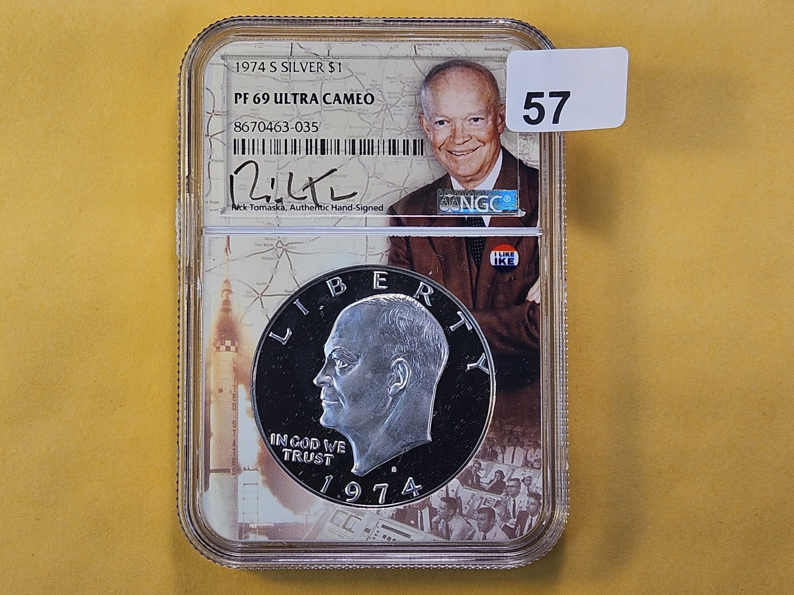 NGC 1974-S Eisenhower Silver Dollar in Proof 69 Ultra Cameo - 2
