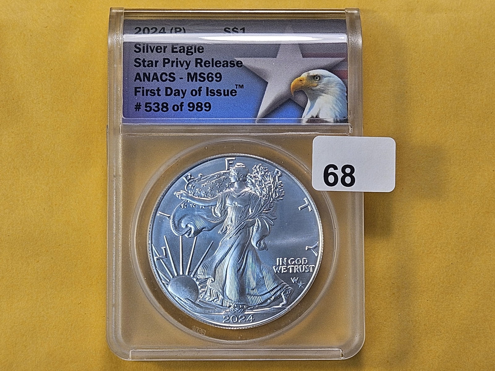 ANACS 2024 American Silver Eagle in Mint State 69 - 2
