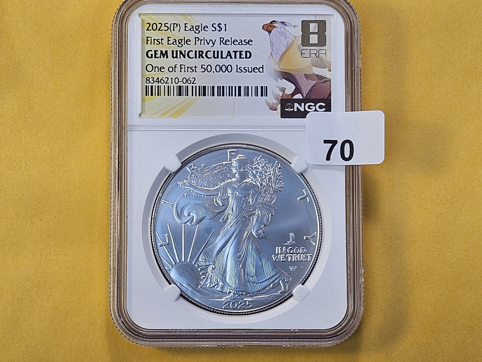 NGC 2025 American Silver Eagle in GEM Brilliant Uncirculated - 2