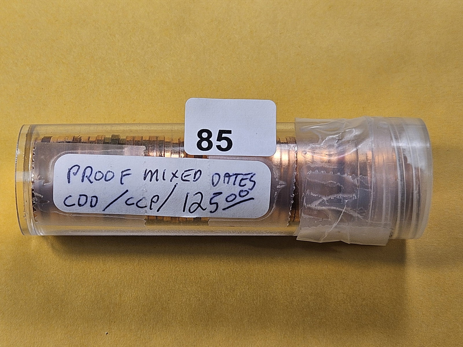 Roll of Mixed Date Proof Lincoln Memorial Cents: Roll is taped, from Dealer and unchecked by us
