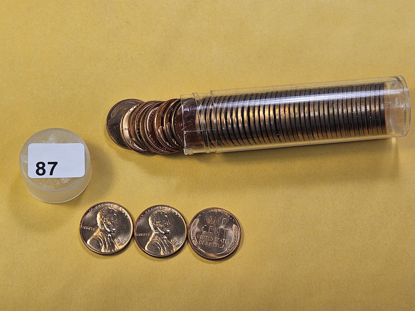 Full Roll of Brilliant Uncirculated 1957-D Wheat Cents - 2