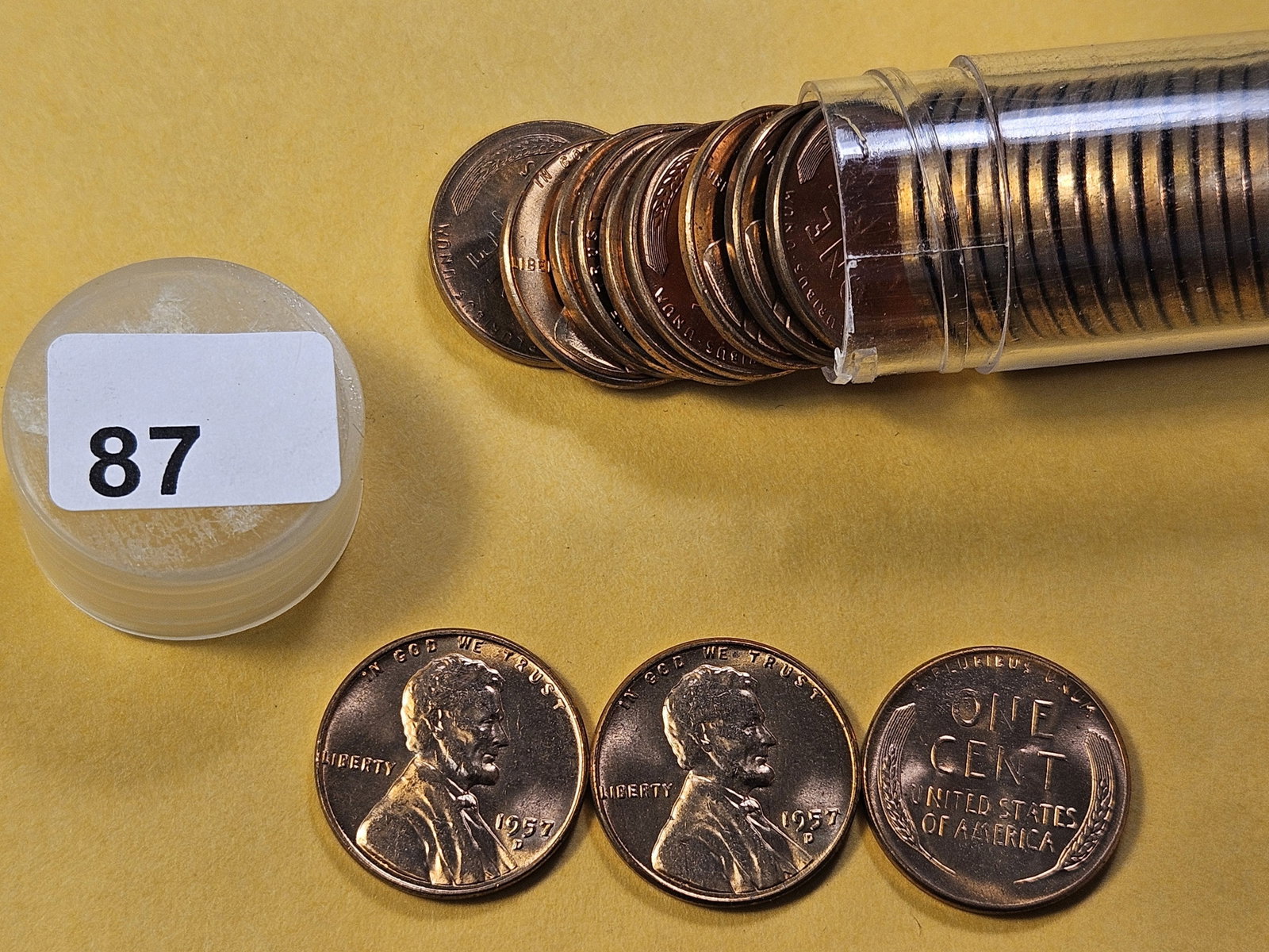 Full Roll of Brilliant Uncirculated 1957-D Wheat Cents - 3