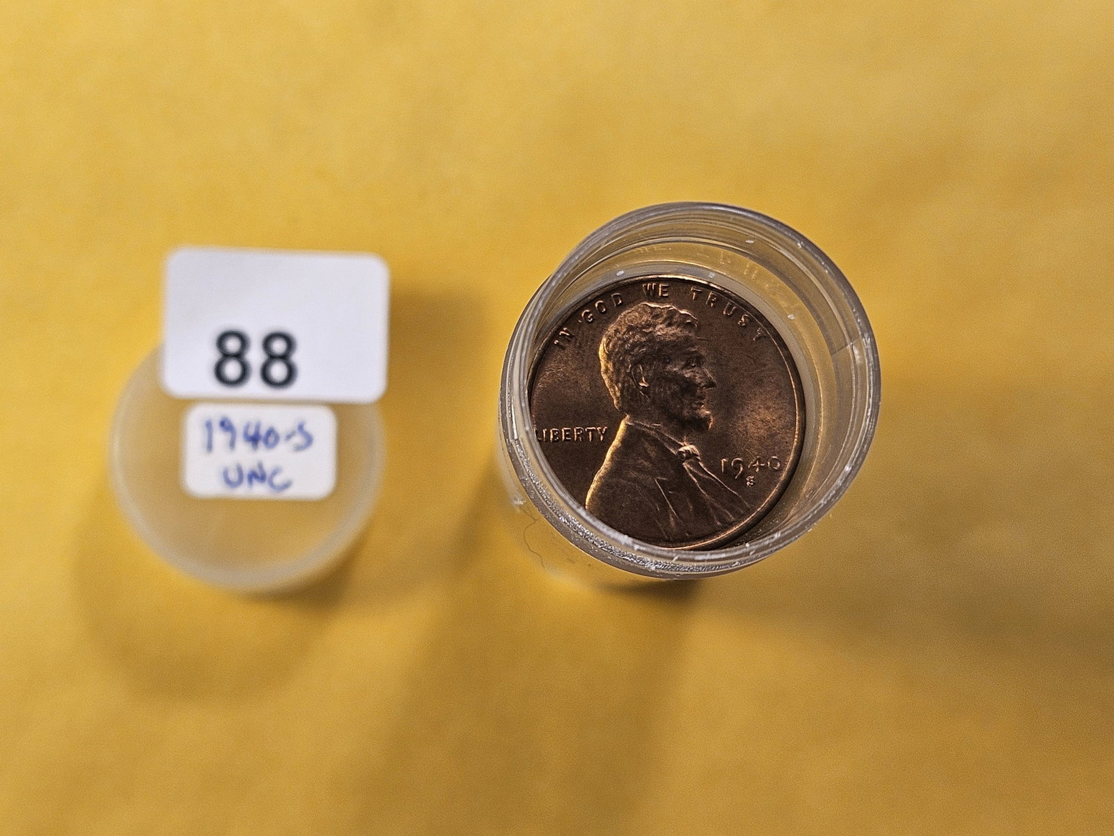 Partial Roll of Brilliant Uncirculated 1940-S Wheat Cents: Mostly Full Roll! Brilliant Uncirculated