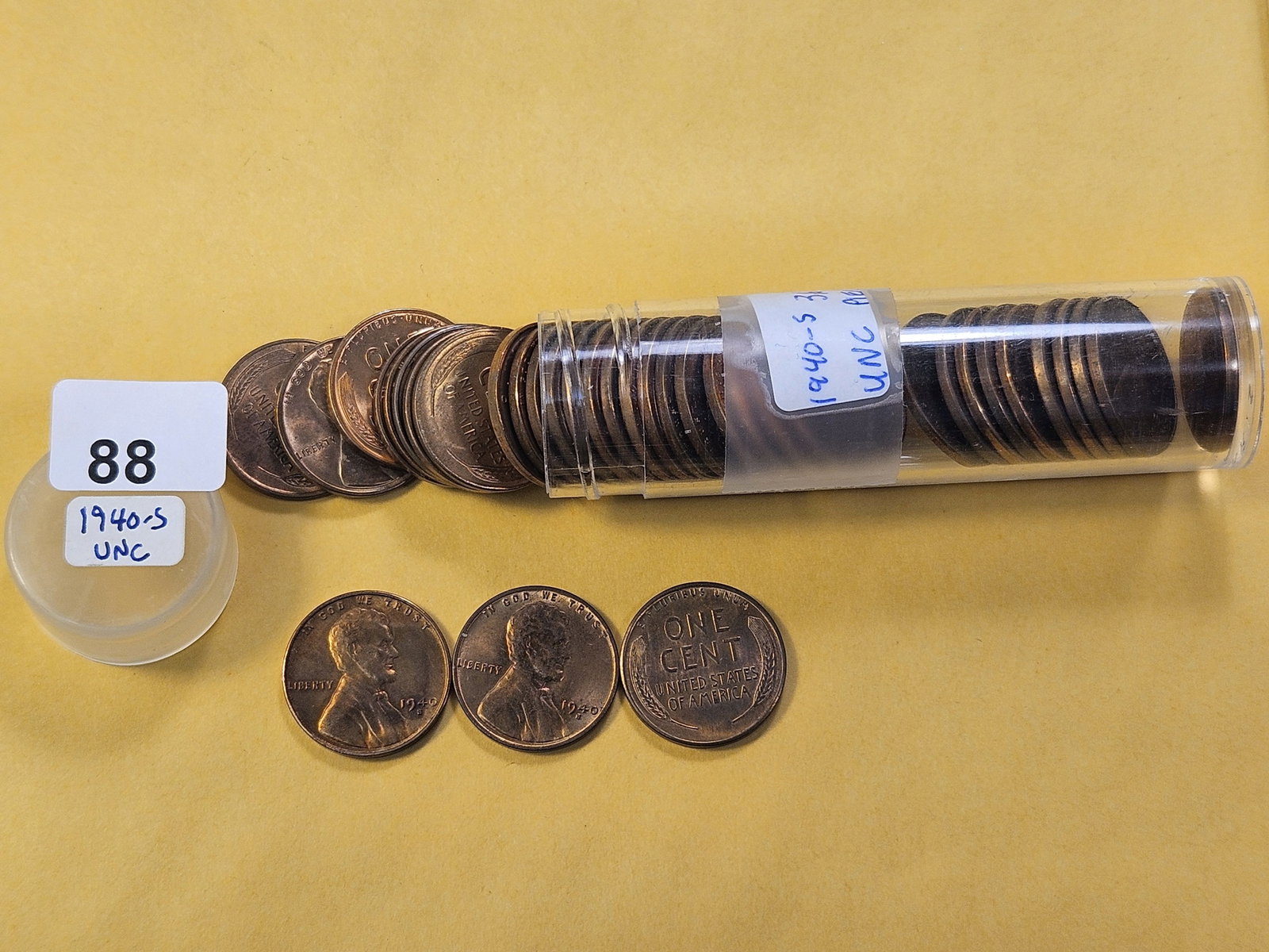 Partial Roll of Brilliant Uncirculated 1940-S Wheat Cents - 2