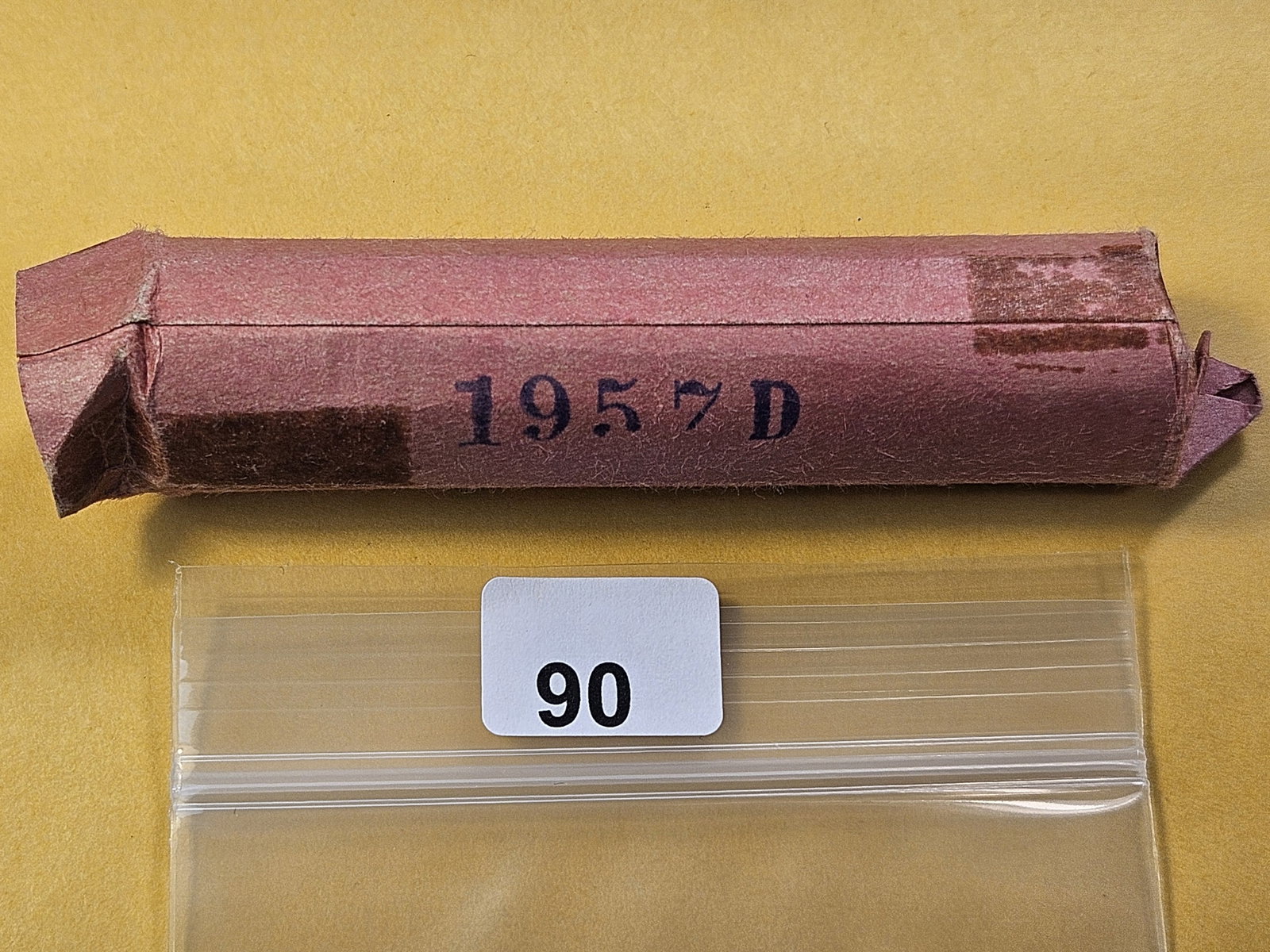 Full Roll of Brilliant Uncirculated 1957-D Wheat Cents: Brilliant Uncirculated Full Roll!