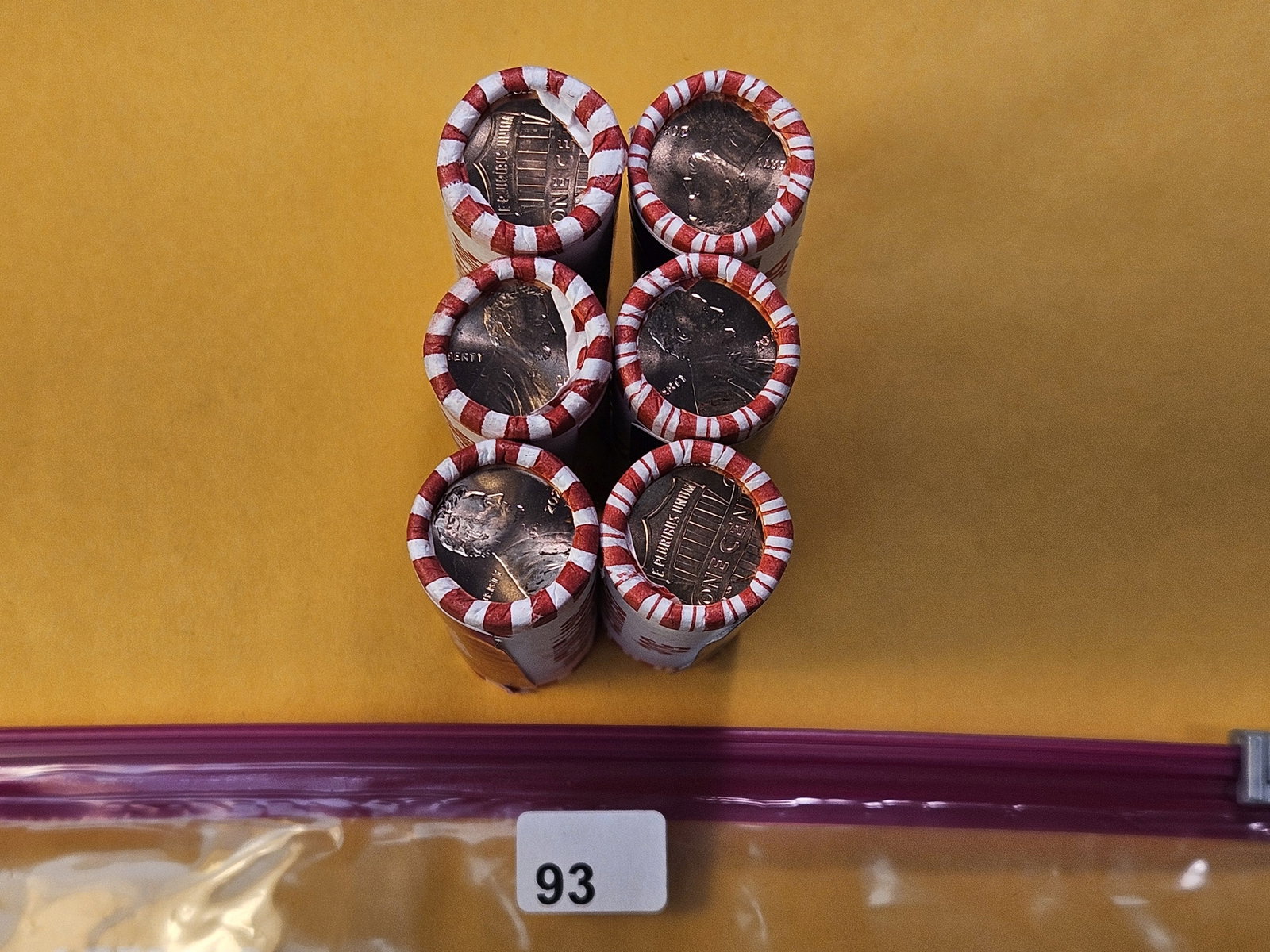 Six Bank Wrapped Rolls of 2025 Lincoln Shield Cents - 2
