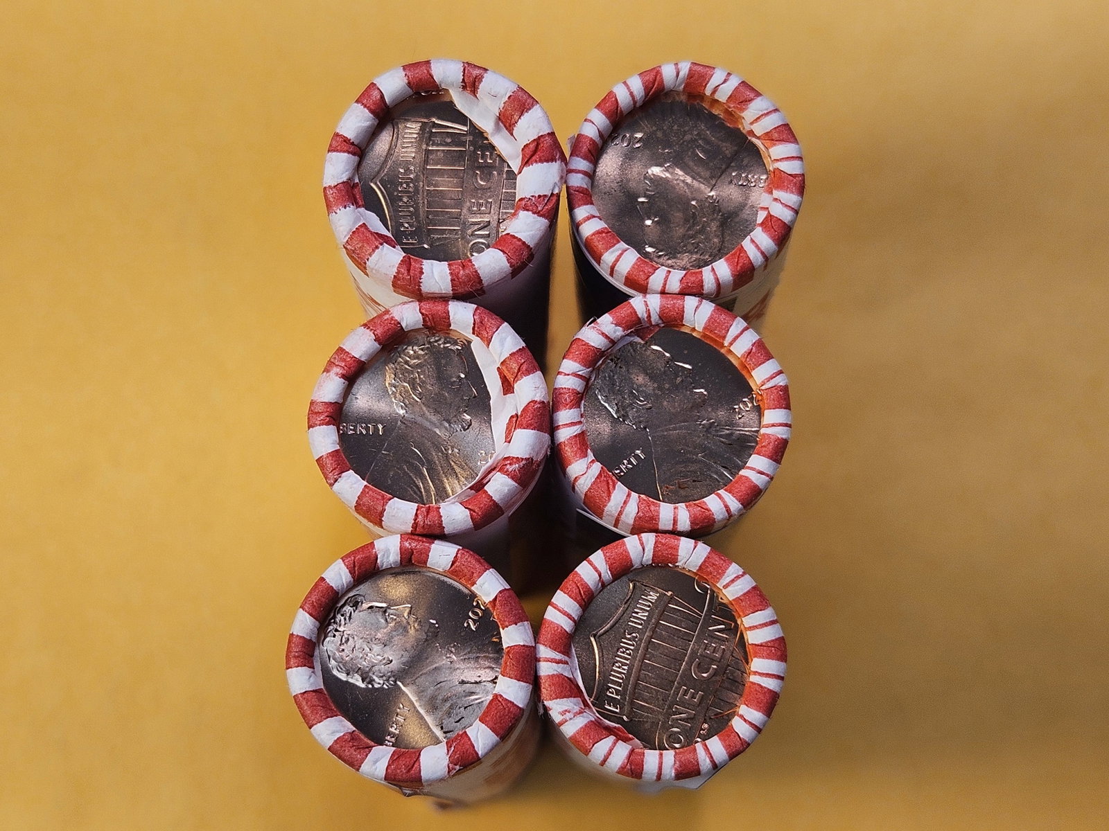 Six Bank Wrapped Rolls of 2025 Lincoln Shield Cents - 3