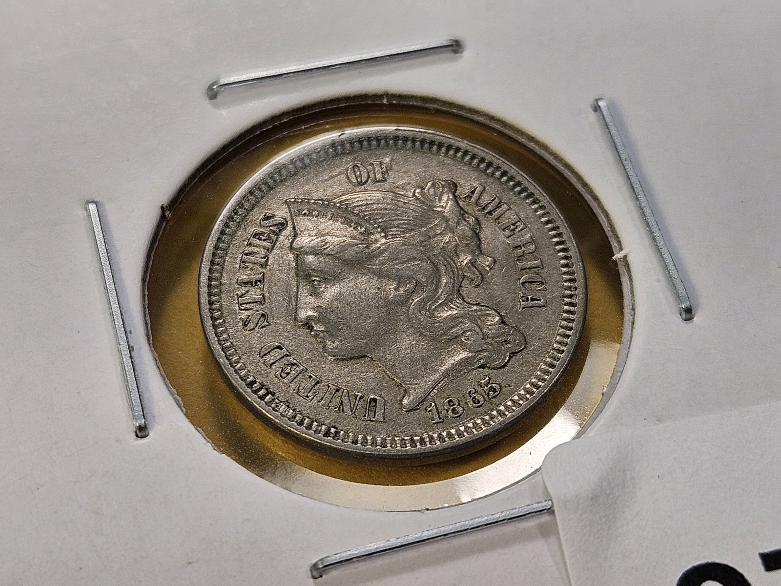 Better Grade 1865 Three Cent Nickel - 2