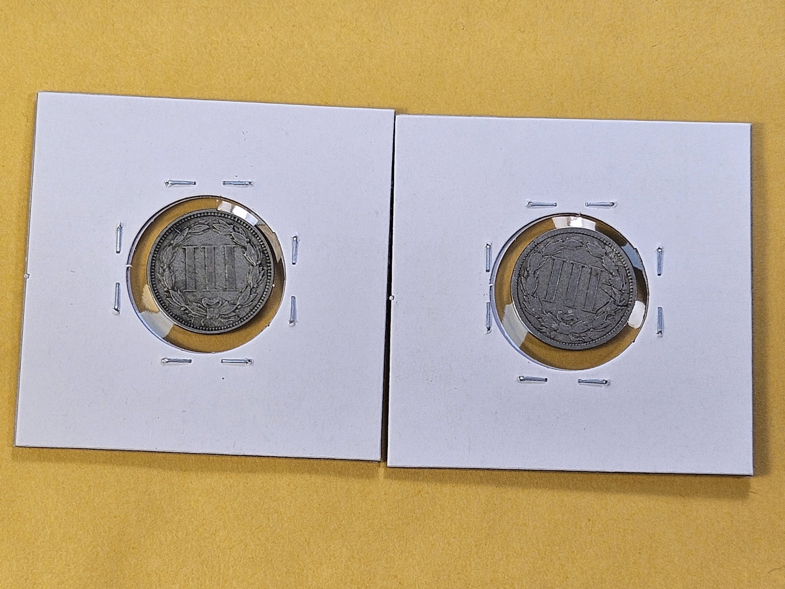 Two Circulated Three Cent Nickels - 4