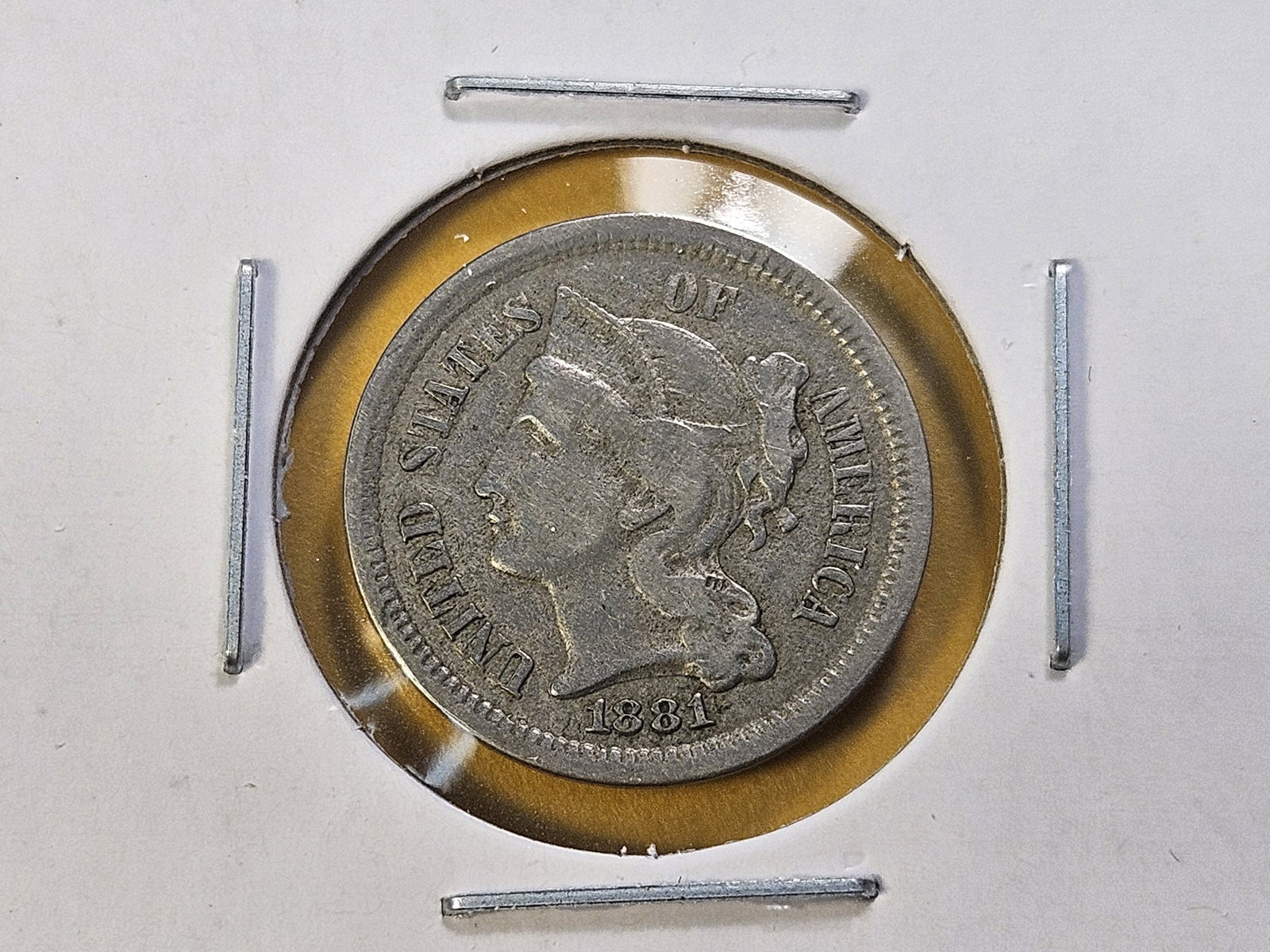 Three Circulated Three Cent Nickels - 2