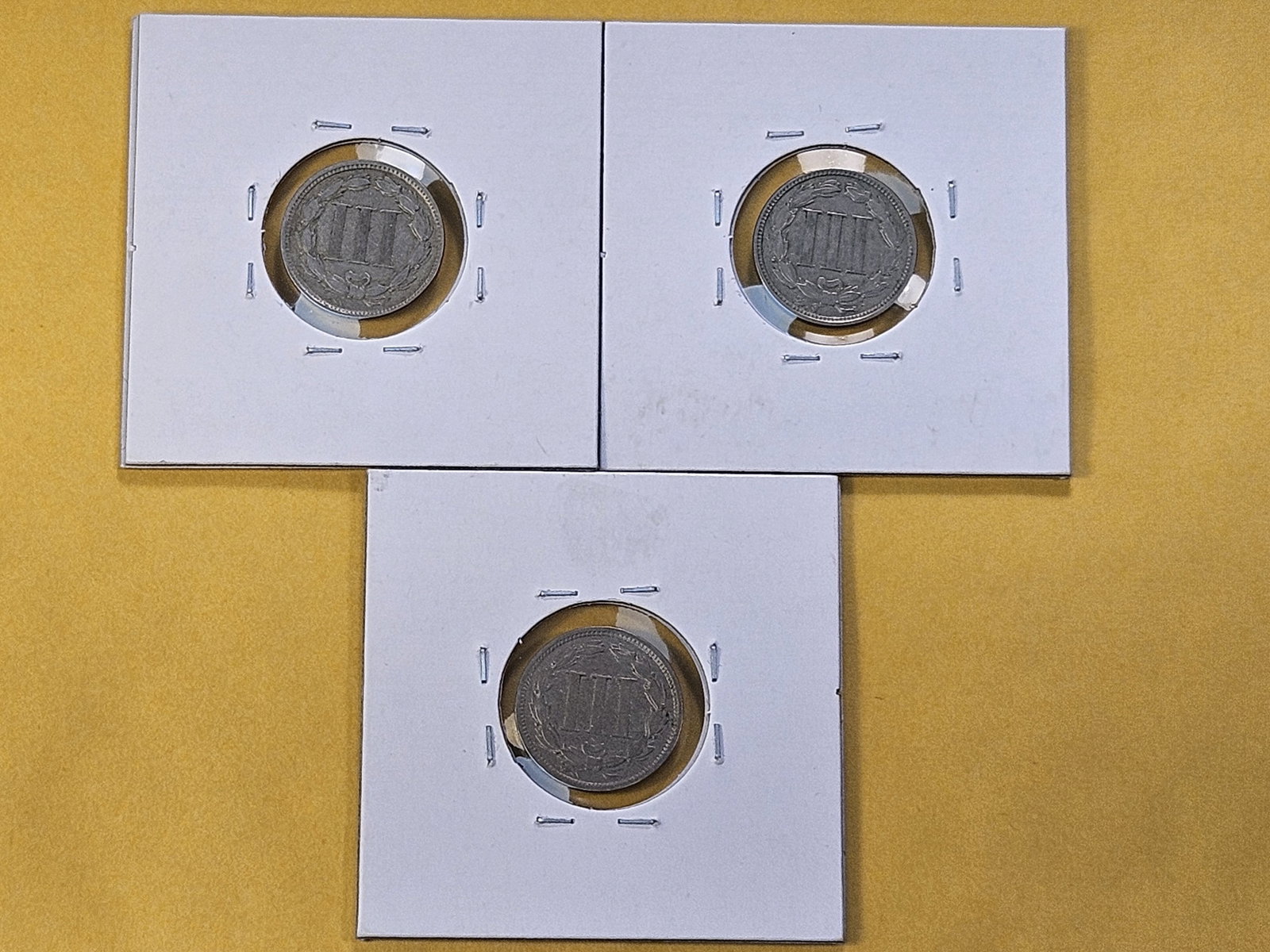 Three Circulated Three Cent Nickels - 5
